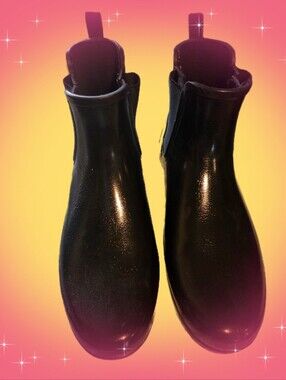 Hunter Black Chelsea Ankle Rain Boots